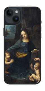 iPhone 14 plus用 背面 保護 フィルム 名画 プリント ダ・ヴィンチ 岩窟の聖母（ レオナルド・ダ・ヴィンチ Leonardo da Vinci ）
