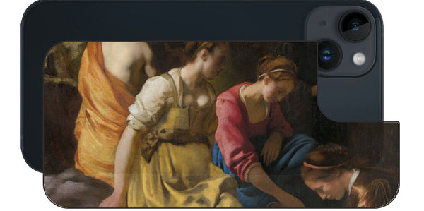 iPhone 14 plus用 背面 保護 フィルム 名画 プリント フェルメール ディアナとニンフたち （ ヨハネス・フェルメール Johannes Vermeer ）