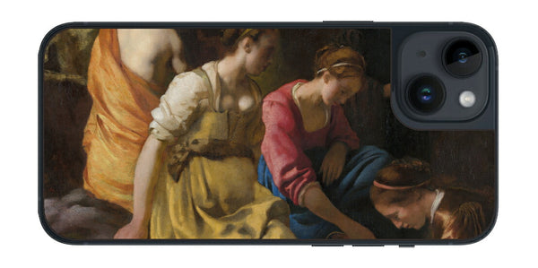 iPhone 14 plus用 背面 保護 フィルム 名画 プリント フェルメール ディアナとニンフたち （ ヨハネス・フェルメール Johannes Vermeer ）