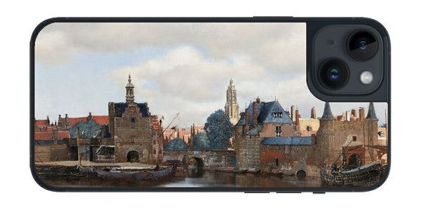 iPhone 14 plus用 背面 保護 フィルム 名画 プリント フェルメール デルフトの眺望 （ ヨハネス・フェルメール Johannes Vermeer ）