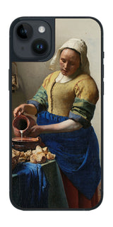 iPhone 14 plus用 背面 保護 フィルム 名画 プリント フェルメール 牛乳を注ぐ女 （ ヨハネス・フェルメール Johannes Vermeer ）