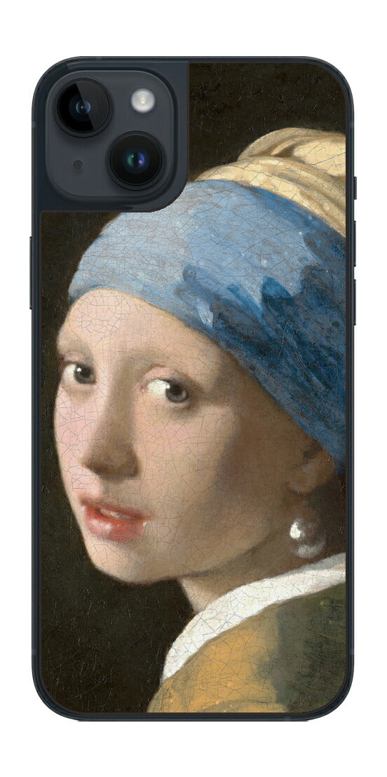 iPhone 14 plus用 背面 保護 フィルム 名画 プリント フェルメール 真珠の耳飾りの少女 （ ヨハネス・フェルメール Johannes Vermeer ）