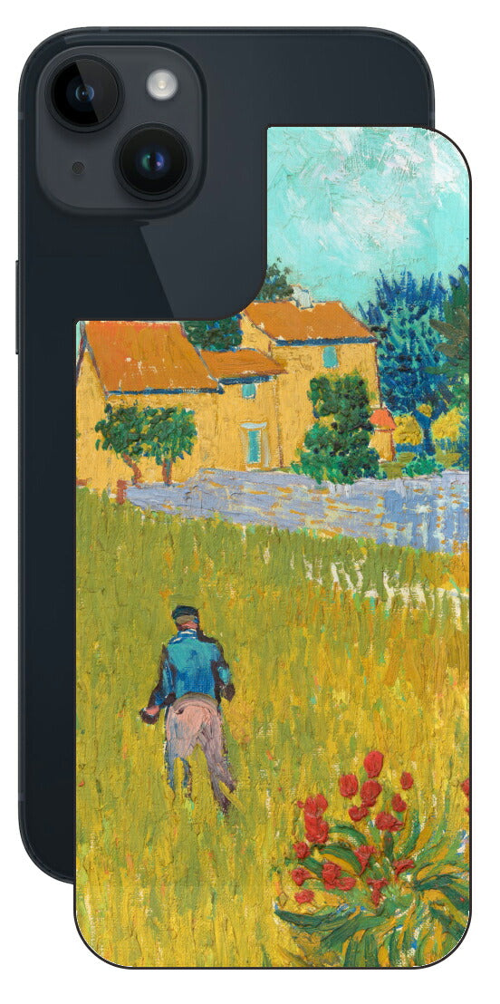 iPhone 14 plus用 背面 保護 フィルム 名画 プリント ゴッホ プロヴァンスの農家（ フィンセント ファン ゴッホ Vincent Willem van Gogh ）