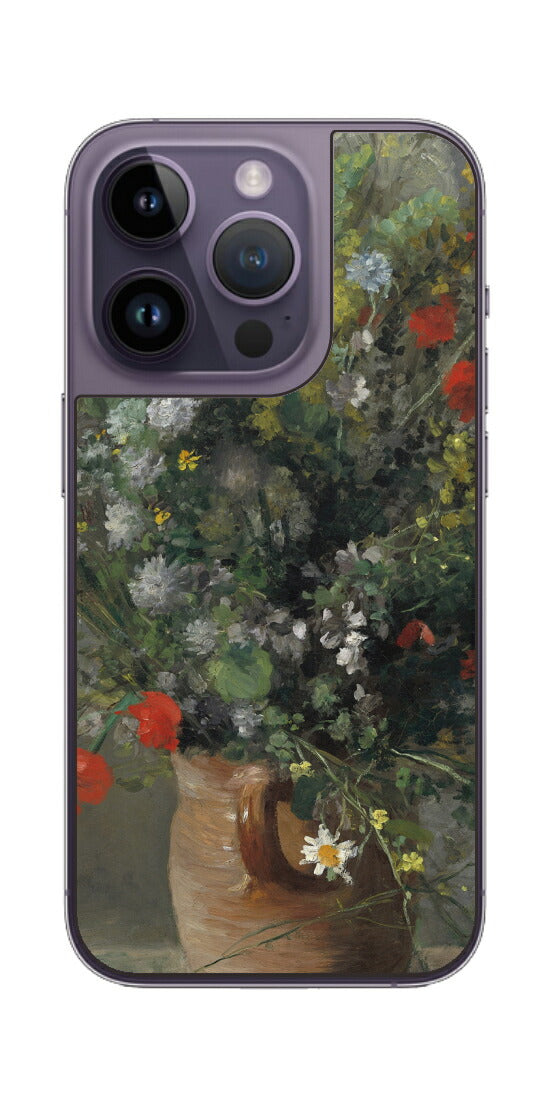 iPhone 14 pro用 背面 保護 フィルム 名画 プリント ルノワール 花瓶の花（ ピエール＝オーギュスト・ルノワール Pierre-Auguste Renoir ）