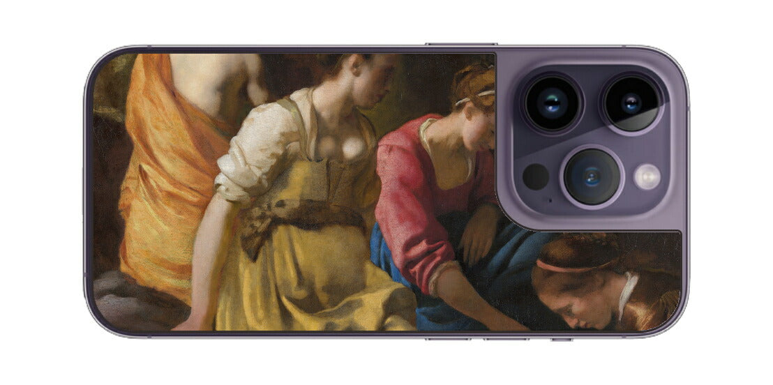 iPhone 14 pro用 背面 保護 フィルム 名画 プリント フェルメール ディアナとニンフたち （ ヨハネス・フェルメール Joha ...