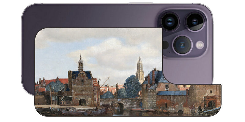 iPhone 14 pro用 背面 保護 フィルム 名画 プリント フェルメール デルフトの眺望 （ ヨハネス・フェルメール Johannes Vermeer ）