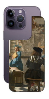 iPhone 14 pro用 背面 保護 フィルム 名画 プリント フェルメール 絵画の芸術 （ ヨハネス・フェルメール Johannes Vermeer ）
