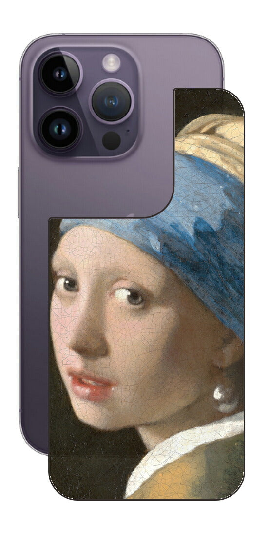 iPhone 14 pro用 背面 保護 フィルム 名画 プリント フェルメール 真珠の耳飾りの少女 （ ヨハネス・フェルメール Johannes Vermeer ）