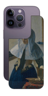 iPhone 14 pro用 背面 保護 フィルム 名画 プリント フェルメール 水差しを持つ若い女性 （ ヨハネス・フェルメール Johannes Vermeer ）