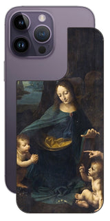 iPhone 14 pro Max用 背面 保護 フィルム 名画 プリント ダ・ヴィンチ 岩窟の聖母（ レオナルド・ダ・ヴィンチ Leonardo da Vinci ）