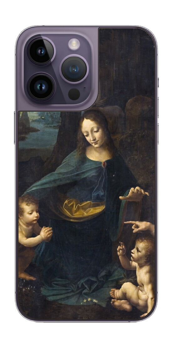 iPhone 14 pro Max用 背面 保護 フィルム 名画 プリント ダ・ヴィンチ 岩窟の聖母（ レオナルド・ダ・ヴィンチ Leonardo da Vinci ）