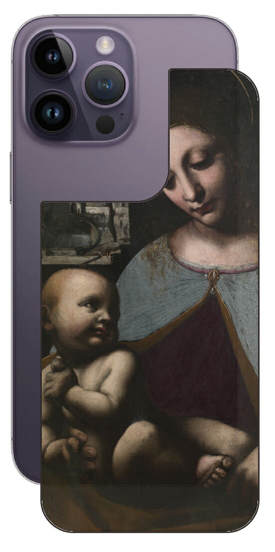 iPhone 14 pro Max用 背面 保護 フィルム 名画 プリント ダ・ヴィンチ 聖母子（ レオナルド・ダ・ヴィンチ Leonardo da Vinci ）