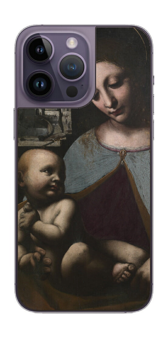 iPhone 14 pro Max用 背面 保護 フィルム 名画 プリント ダ・ヴィンチ 聖母子（ レオナルド・ダ・ヴィンチ Leonardo da Vinci ）