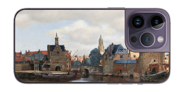 iPhone 14 pro Max用 背面 保護 フィルム 名画 プリント フェルメール デルフトの眺望 （ ヨハネス・フェルメール Johannes Vermeer ）
