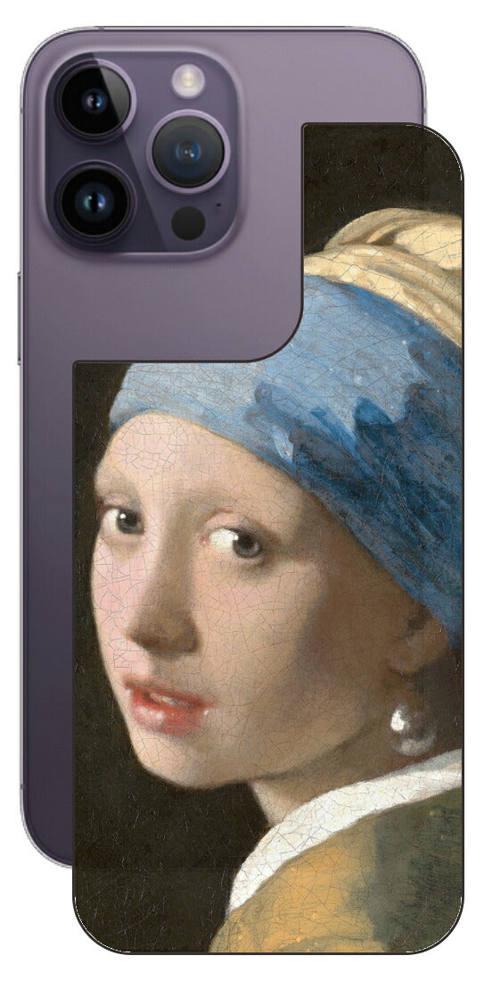 iPhone 14 pro Max用 背面 保護 フィルム 名画 プリント フェルメール 真珠の耳飾りの少女 （ ヨハネス・フェルメール Johannes Vermeer ）