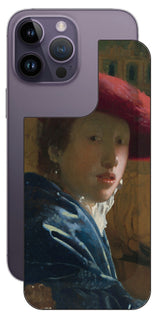 iPhone 14 pro Max用 背面 保護 フィルム 名画 プリント フェルメール 赤い帽子の少女 （ ヨハネス・フェルメール Johannes Vermeer ）