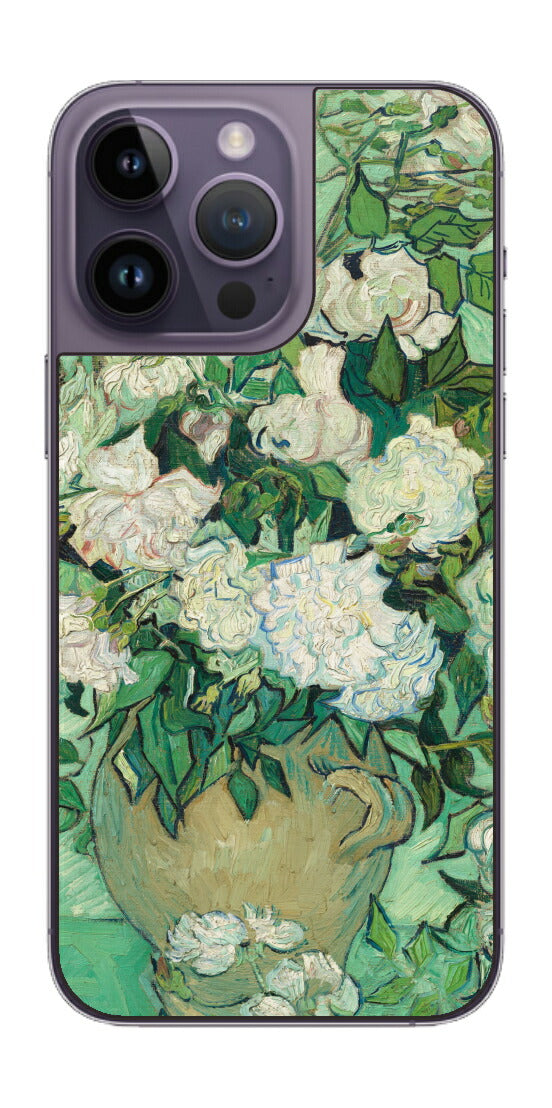 iPhone 14 pro Max用 背面 保護 フィルム 名画 プリント ゴッホ バラ（ フィンセント ファン ゴッホ Vincent Willem van Gogh ）