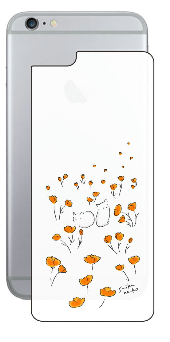 iPhone 6 Plus / 6s Plus用 【コラボ プリント Design by すいかねこ 006 】 背面 保護 フィルム 日本製