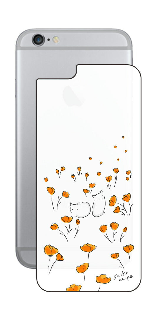iPhone 6 / 6s用 【コラボ プリント Design by すいかねこ 006 】 背面 保護 フィルム 日本製