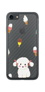 iPhone 7 / 7s用 【コラボ プリント Design by よこお さとみ 002】 カーボン調 背面 保護 フィルム 日本製