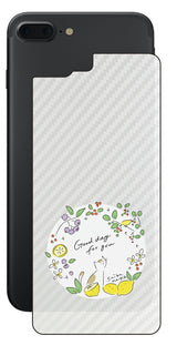 iPhone XS Max用 【コラボ プリント Design by すいかねこ 010 】 カーボン調 背面 保護 フィルム 日本製