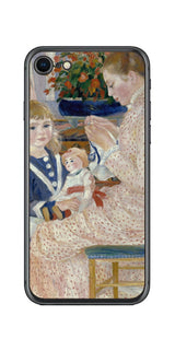 iPhone SE 第2世代用 背面 保護 フィルム 名画 プリント ルノワール ヴァルジュモンの午後（ ピエール＝オーギュスト・ルノワール Pierre-Auguste Renoir ）