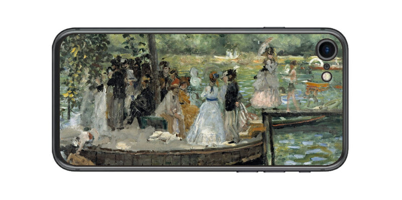 iPhone SE 第2世代用 背面 保護 フィルム 名画 プリント ルノワール ラ・グルヌイエール（ ピエール＝オーギュスト・ルノワール Pierre-Auguste Renoir ）