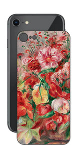 iPhone SE 第2世代用 背面 保護 フィルム 名画 プリント ルノワール 花々のバスケット（ ピエール＝オーギュスト・ルノワール Pierre-Auguste Renoir ）