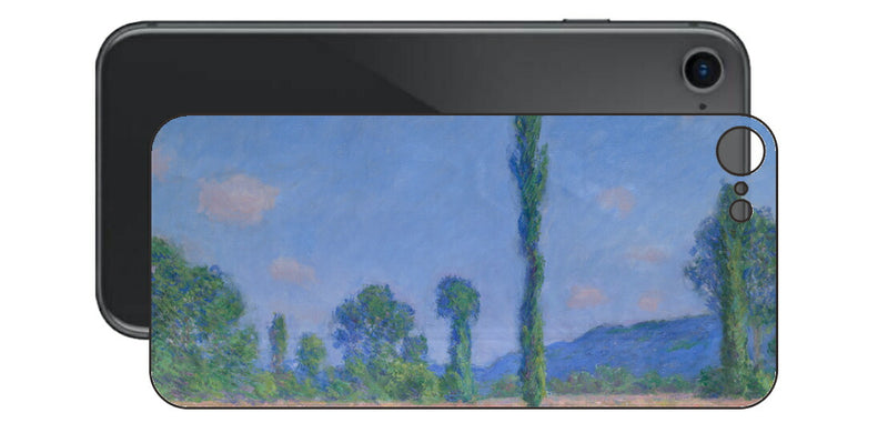 iPhone SE  第2世代用 背面 保護 フィルム 名画プリント クロード・モネ （ Claude Monet ) ポプラとポピー