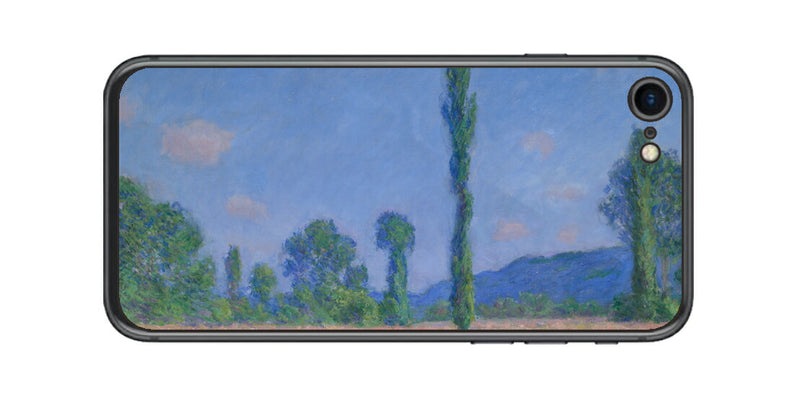 iPhone SE  第2世代用 背面 保護 フィルム 名画プリント クロード・モネ （ Claude Monet ) ポプラとポピー