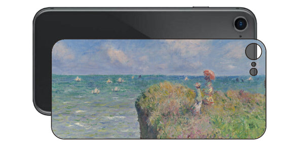 iPhone SE  第2世代用 背面 保護 フィルム 名画プリント クロード・モネ （ Claude Monet ) プールヴィルの断崖の上の散歩