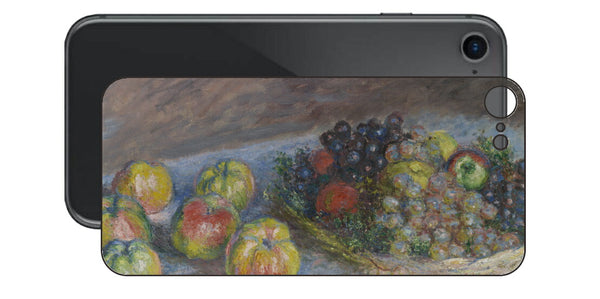 iPhone SE  第2世代用 背面 保護 フィルム 名画プリント クロード・モネ （ Claude Monet ) 林檎と葡萄