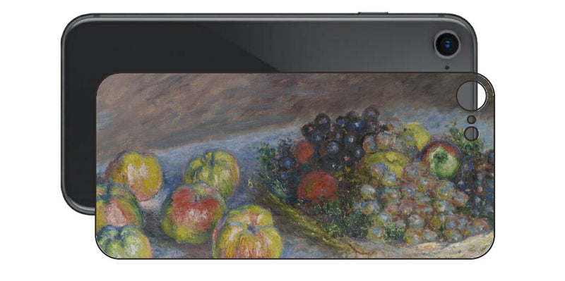 iPhone SE  第2世代用 背面 保護 フィルム 名画プリント クロード・モネ （ Claude Monet ) 林檎と葡萄