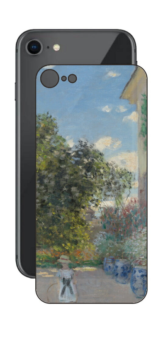 iPhone SE  第2世代用 背面 保護 フィルム 名画プリント クロード・モネ （ Claude Monet ) アルジャントゥイユの画家の家