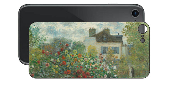 iPhone SE  第2世代用 背面 保護 フィルム 名画プリント クロード・モネ （ Claude Monet ) アルジャントゥイユのモネの家の庭