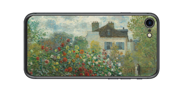 iPhone SE  第2世代用 背面 保護 フィルム 名画プリント クロード・モネ （ Claude Monet ) アルジャントゥイユのモネの家の庭