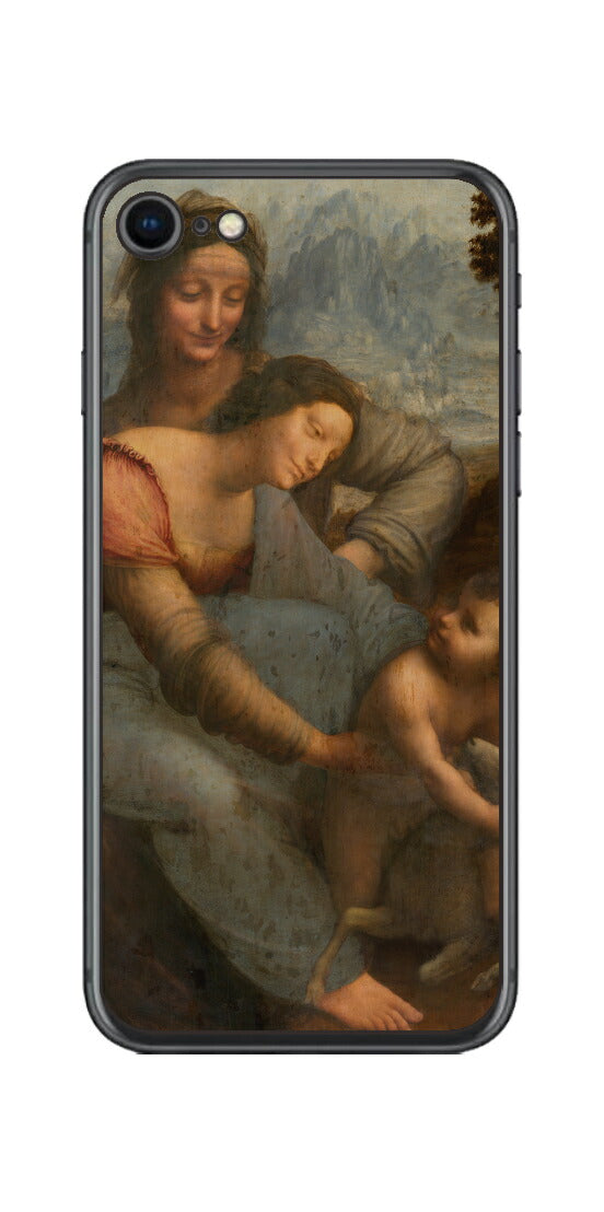iPhone SE  第2世代用 背面 保護 フィルム 名画 プリント ダ・ヴィンチ 聖アンナと聖母子（ レオナルド・ダ・ヴィンチ Leonardo da Vinci ）