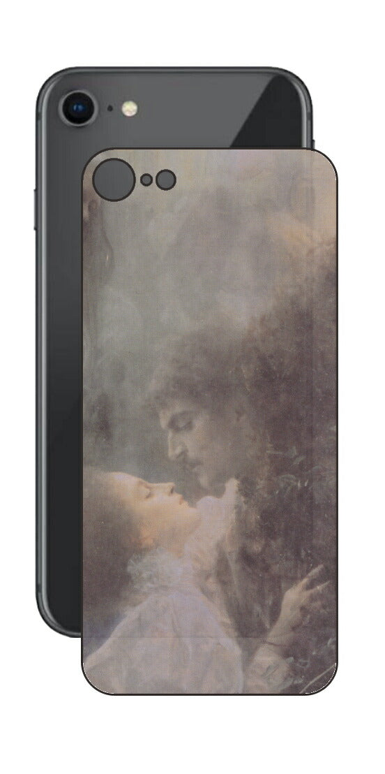 iPhone SE  第2世代用 背面 保護 フィルム 名画プリント グスタフ クリムト 愛
