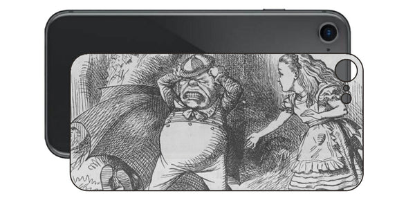 iPhone SE  第2世代用 背面 保護 フィルム 名画プリント ジョン・テニエル （ John Tenniel ) トゥイードルダム