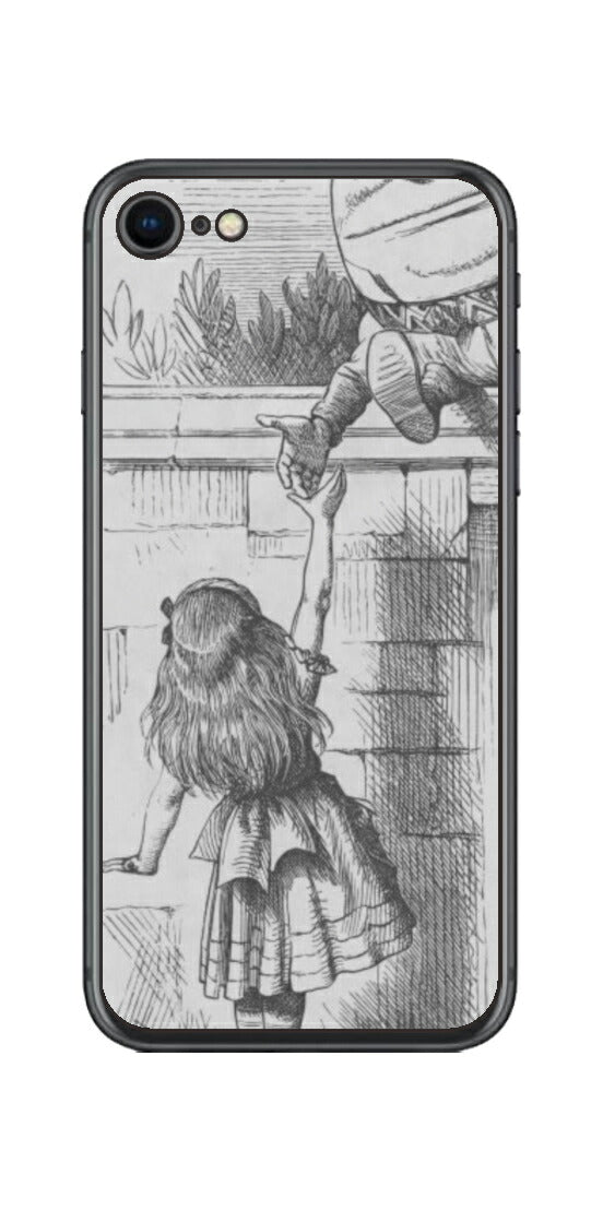 iPhone SE  第2世代用 背面 保護 フィルム 名画プリント ジョン・テニエル （ John Tenniel ) ハンプティ・ダンプティ