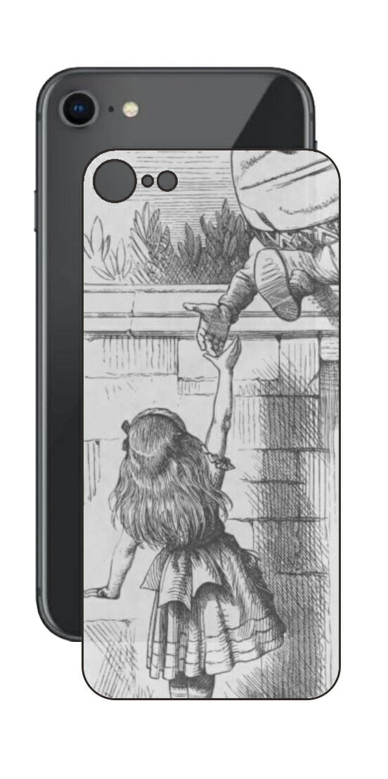 iPhone SE  第2世代用 背面 保護 フィルム 名画プリント ジョン・テニエル （ John Tenniel ) ハンプティ・ダンプティ