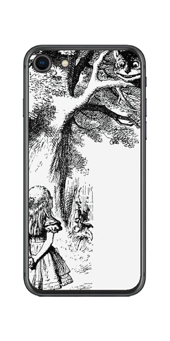iPhone SE  第2世代用 背面 保護 フィルム 名画プリント ジョン・テニエル （ John Tenniel ) チェシャ猫
