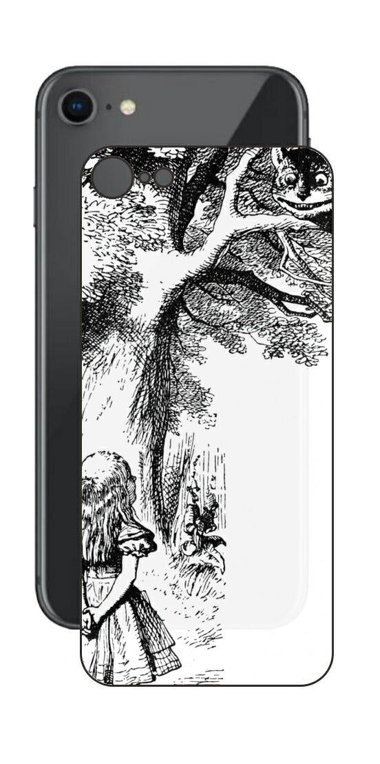 iPhone SE  第2世代用 背面 保護 フィルム 名画プリント ジョン・テニエル （ John Tenniel ) チェシャ猫