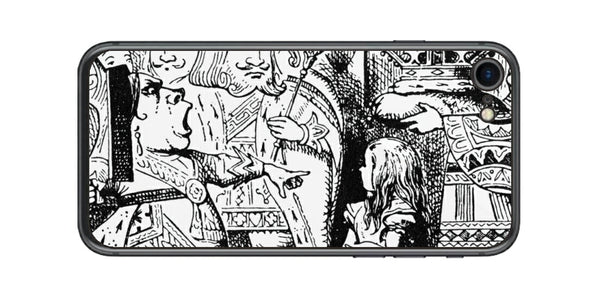 iPhone SE  第2世代用 背面 保護 フィルム 名画プリント ジョン・テニエル （ John Tenniel ) 王様と女王様