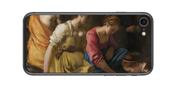 iPhone SE 第2世代用 背面 保護 フィルム 名画 プリント フェルメール ディアナとニンフたち （ ヨハネス・フェルメール Johannes Vermeer ）
