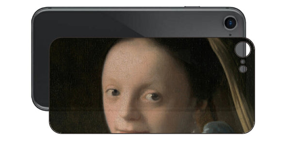 iPhone SE 第2世代用 背面 保護 フィルム 名画 プリント フェルメール 少女 （ ヨハネス・フェルメール Johannes Vermeer ）