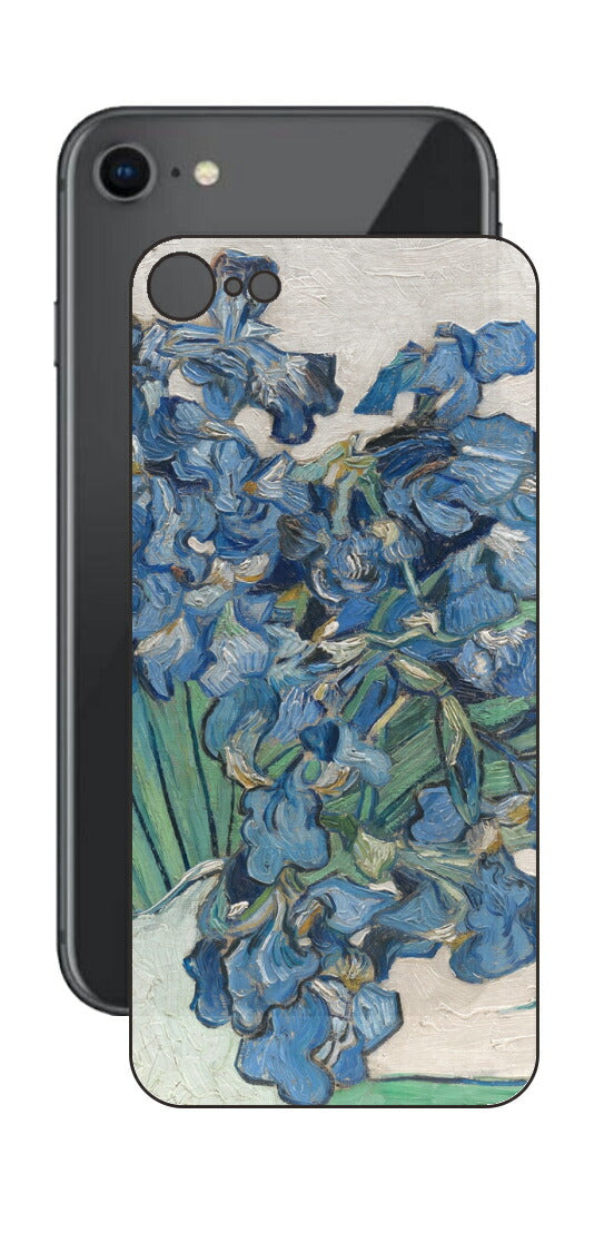 iPhone SE 第2世代用 背面 保護 フィルム 名画 プリント ゴッホ アイリス（ フィンセント ファン ゴッホ Vincent Willem van Gogh ）
