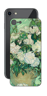 iPhone SE 第2世代用 背面 保護 フィルム 名画 プリント ゴッホ バラ（ フィンセント ファン ゴッホ Vincent Willem van Gogh ）