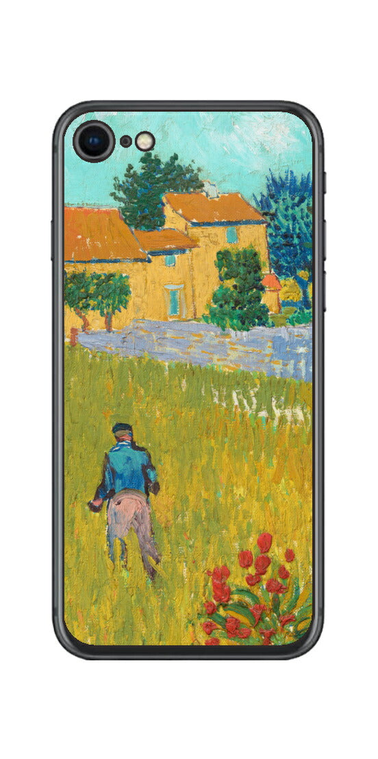 iPhone SE 第2世代用 背面 保護 フィルム 名画 プリント ゴッホ プロヴァンスの農家（ フィンセント ファン ゴッホ Vincent Willem van Gogh ）