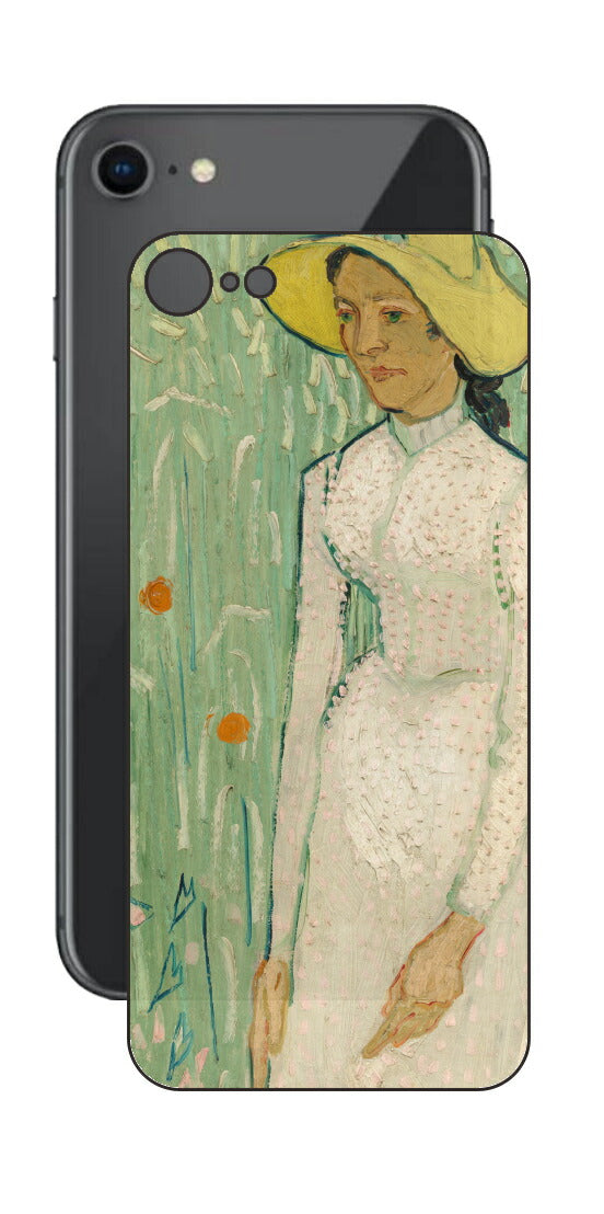 iPhone SE 第2世代用 背面 保護 フィルム 名画 プリント ゴッホ 白衣の少女（ フィンセント ファン ゴッホ Vincent Willem van Gogh ）